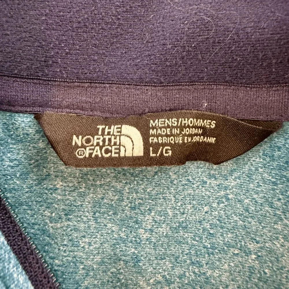 The North Face Mens Colorblock Mock Neck Long Sleeve Pullover Sweater Blue Large